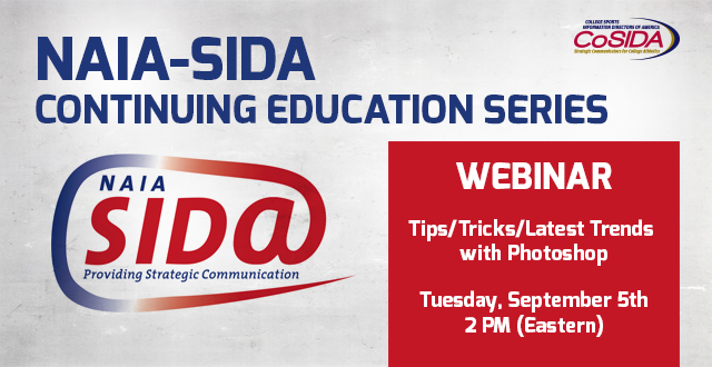 Tue., Sept. 5th NAIA-SIDA Webinar: Tips/Tricks/Latest Trends With Photoshop